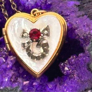Elegant Gold and Red Heart Necklace